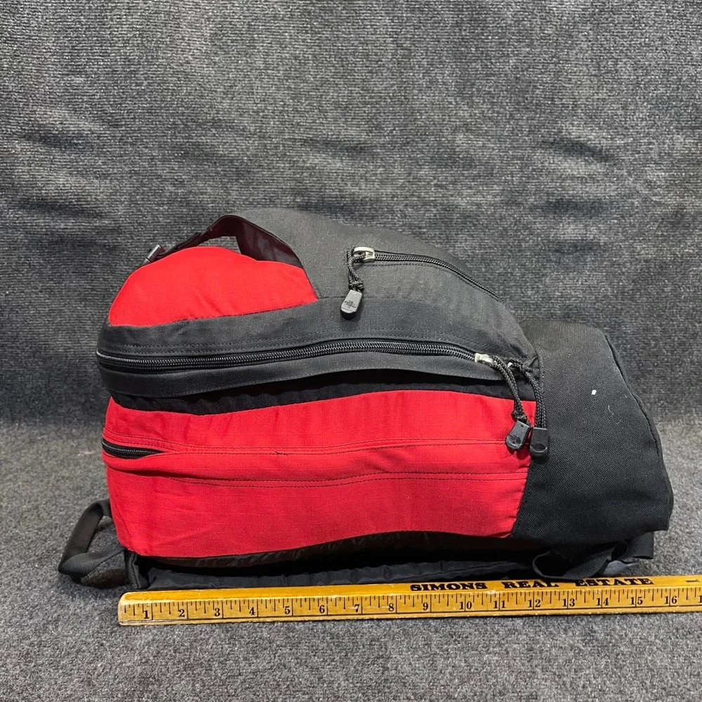The North Face Tenaya Backpack Red/Black Vintage Bag Y2K Hiking‎ Daypack